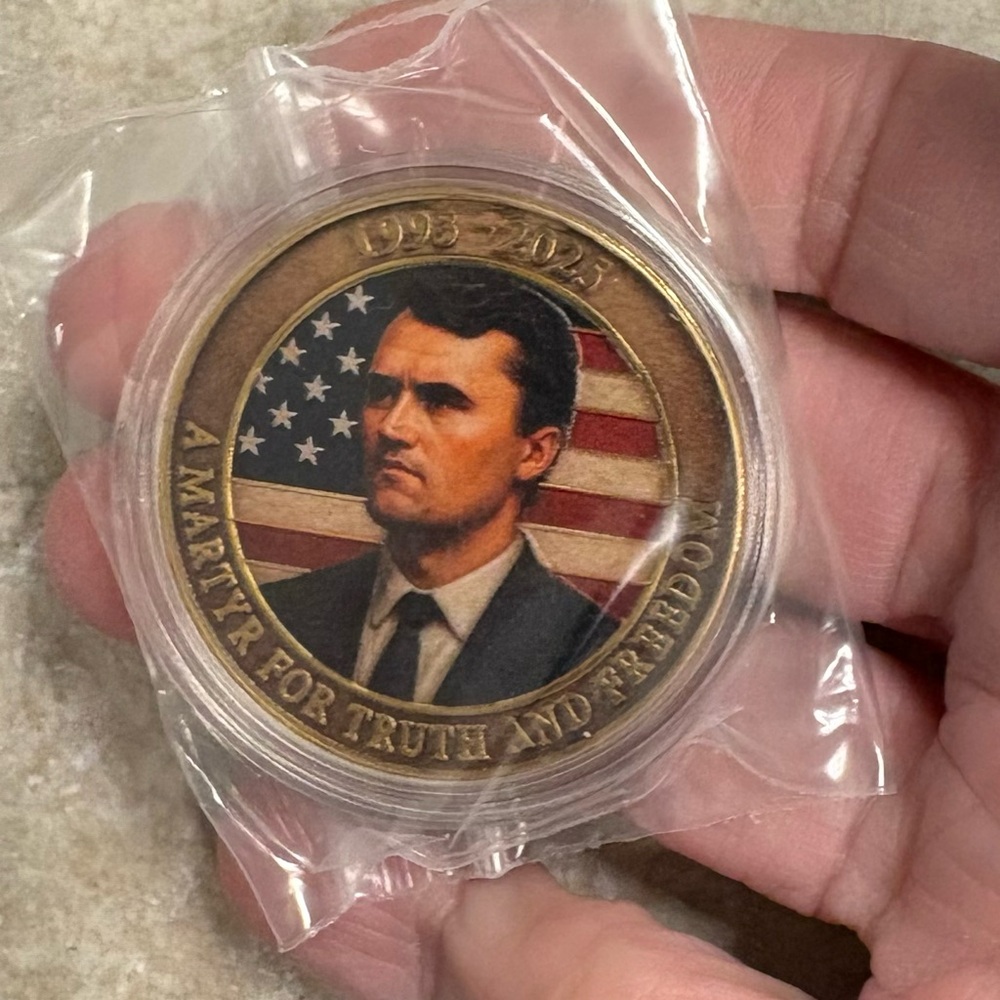 New Charlie Kirk gold plated coin